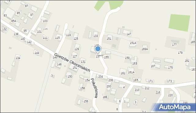 Okocim, Goetzów Okocimskich, 137, mapa Okocim
