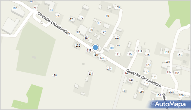 Okocim, Goetzów Okocimskich, 140, mapa Okocim
