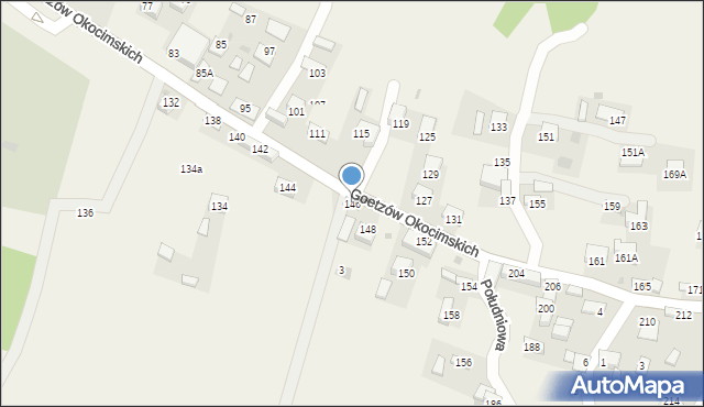 Okocim, Goetzów Okocimskich, 146, mapa Okocim