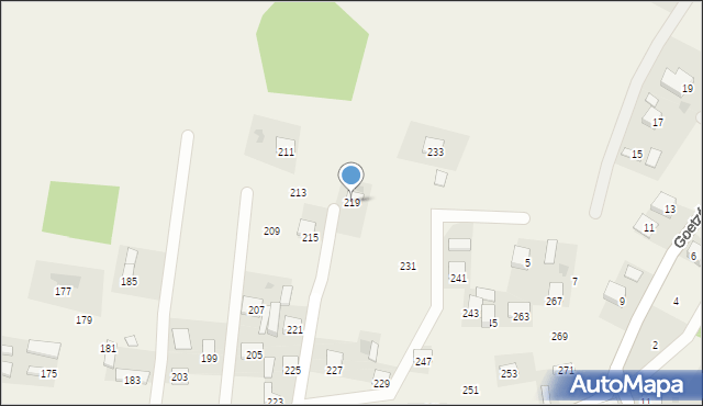 Okocim, Goetzów Okocimskich, 219, mapa Okocim