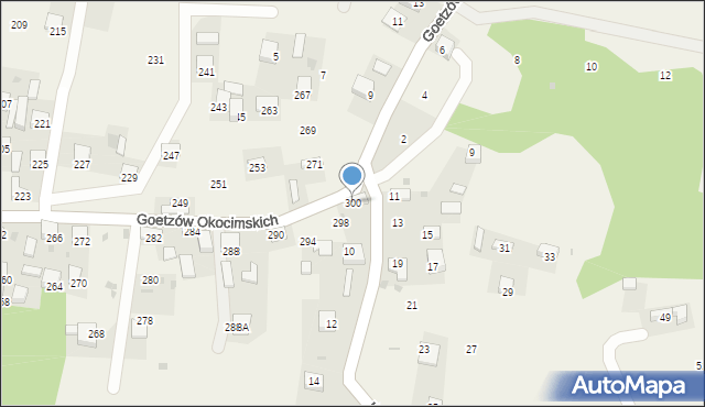 Okocim, Goetzów Okocimskich, 300, mapa Okocim
