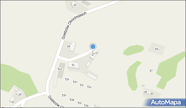 Okocim, Goetzów Okocimskich, 47, mapa Okocim