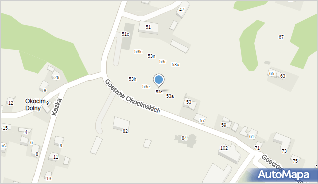 Okocim, Goetzów Okocimskich, 53c, mapa Okocim