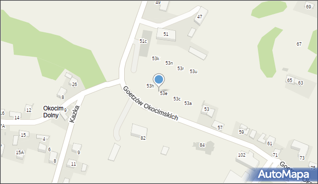 Okocim, Goetzów Okocimskich, 53f, mapa Okocim