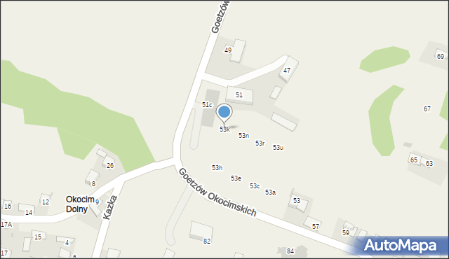 Okocim, Goetzów Okocimskich, 53k, mapa Okocim