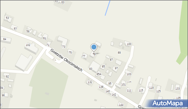 Okocim, Goetzów Okocimskich, 79, mapa Okocim