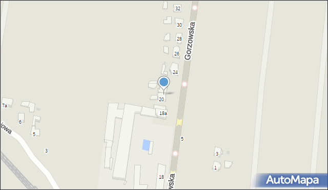 Olesno, Gorzowska, 22, mapa Olesno