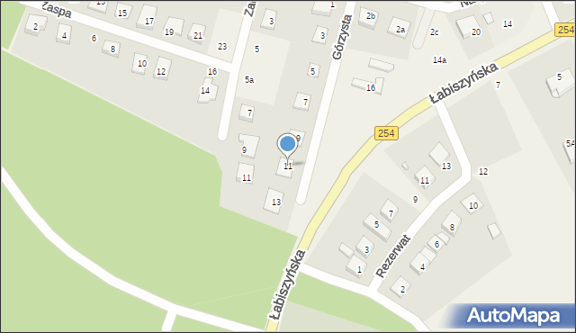 Olimpin, Górzysta, 11, mapa Olimpin