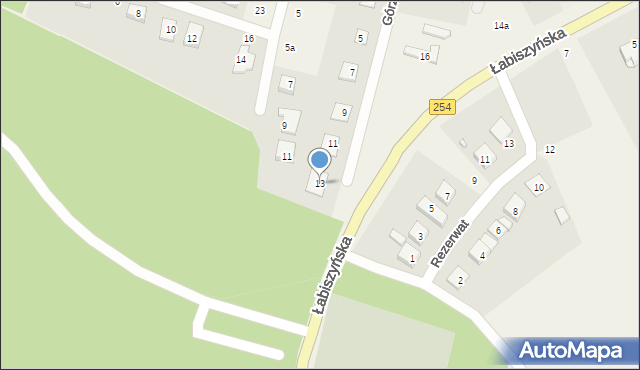 Olimpin, Górzysta, 13, mapa Olimpin