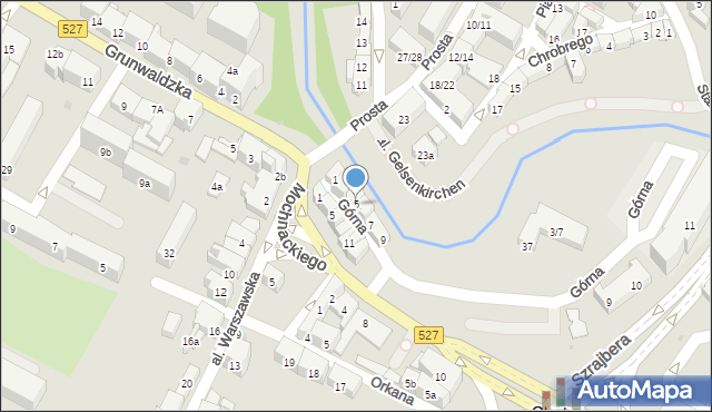 Olsztyn, Górna, 5, mapa Olsztyna