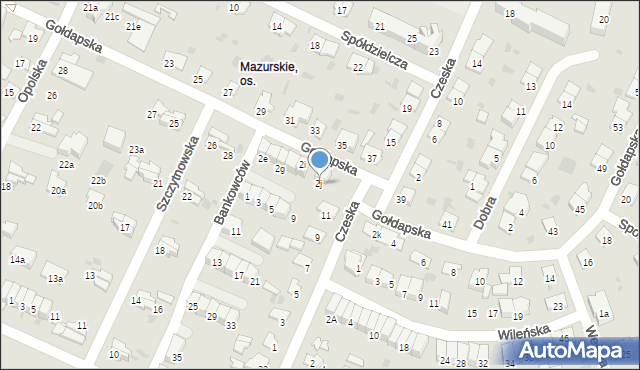 Olsztyn, Gołdapska, 2j, mapa Olsztyna