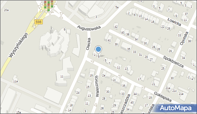 Olsztyn, Gołdapska, 3, mapa Olsztyna