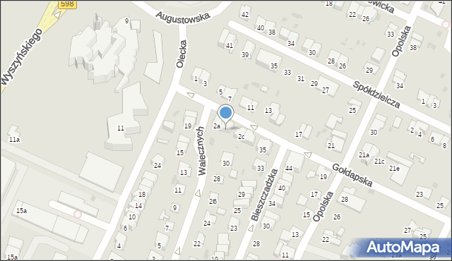 Olsztyn, Gołdapska, 2b, mapa Olsztyna
