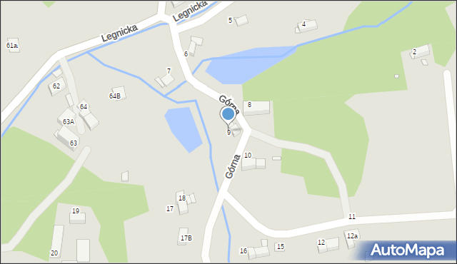 Olszyna, Górna, 9, mapa Olszyna