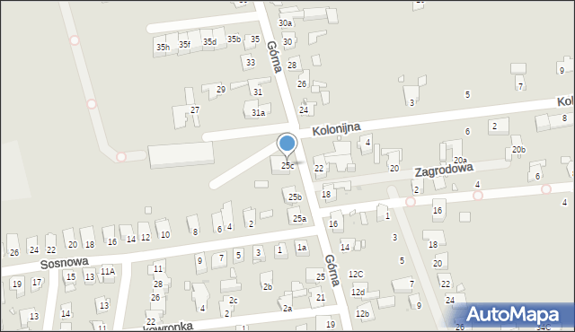 Opole, Górna, 25c, mapa Opola