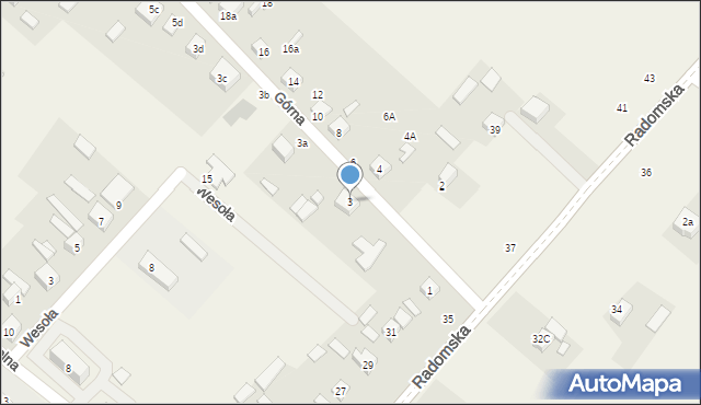 Orońsko, Górna, 3, mapa Orońsko