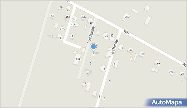 Orzesze, Goździków, 3, mapa Orzesze