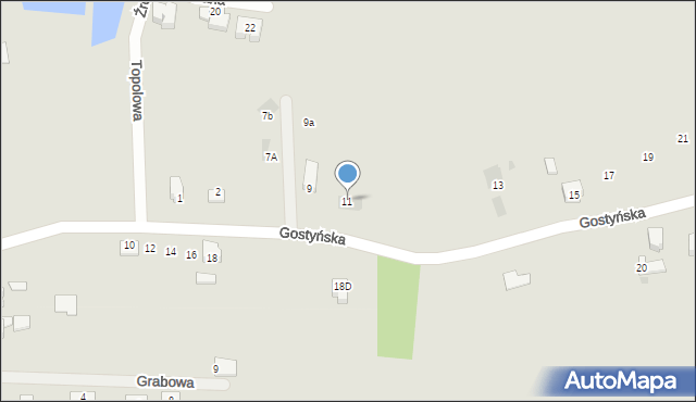 Orzesze, Gostyńska, 11, mapa Orzesze