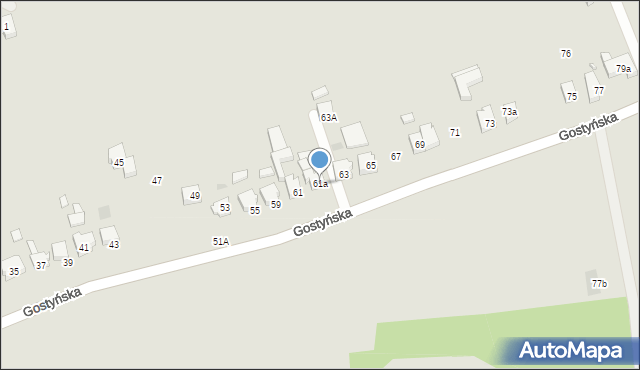 Osieczna, Gostyńska, 61a, mapa Osieczna