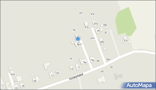 Osieczna, Gostyńska, 79, mapa Osieczna