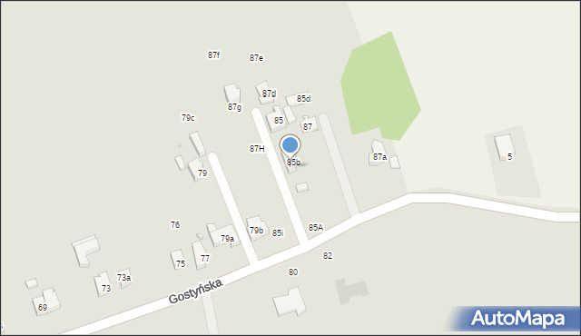 Osieczna, Gostyńska, 87B, mapa Osieczna