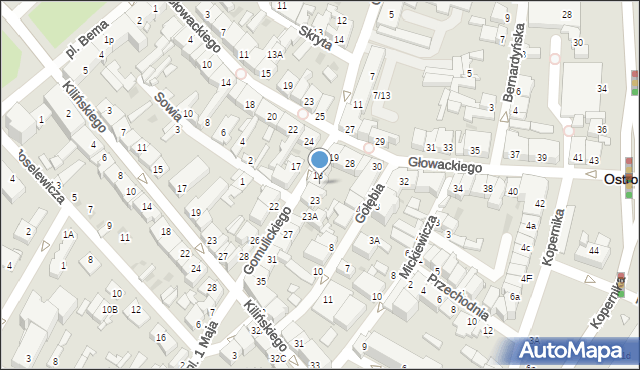 Ostrołęka, Gomulickiego Wiktora, 21, mapa Ostrołęka