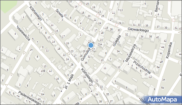 Ostrołęka, Gomulickiego Wiktora, 29, mapa Ostrołęka