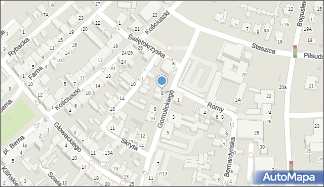 Ostrołęka, Gomulickiego Wiktora, 4, mapa Ostrołęka