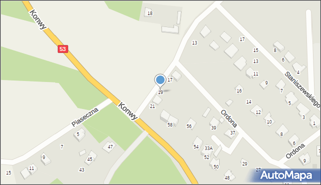 Ostrołęka, Gościniec Mazurski, 19, mapa Ostrołęka