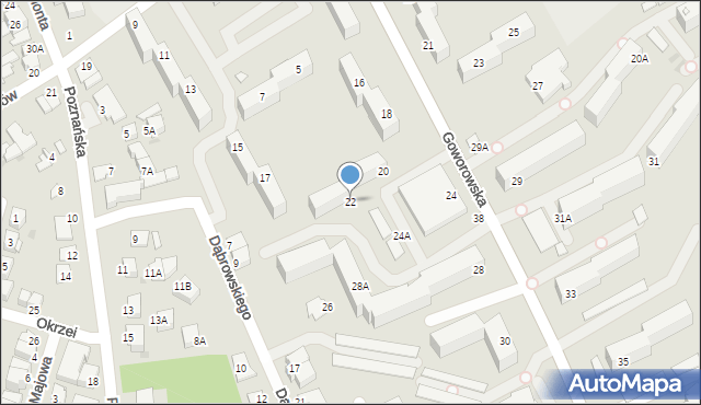 Ostrołęka, Goworowska, 22, mapa Ostrołęka