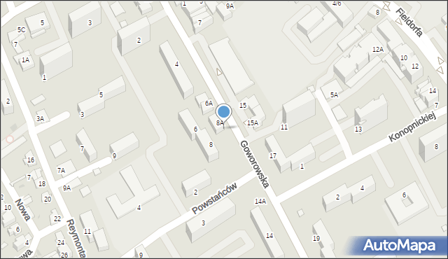 Ostrołęka, Goworowska, 8B, mapa Ostrołęka