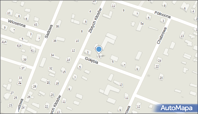 Ostrów Mazowiecka, Gołębia, 3, mapa Ostrów Mazowiecka