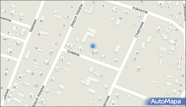 Ostrów Mazowiecka, Gołębia, 5, mapa Ostrów Mazowiecka