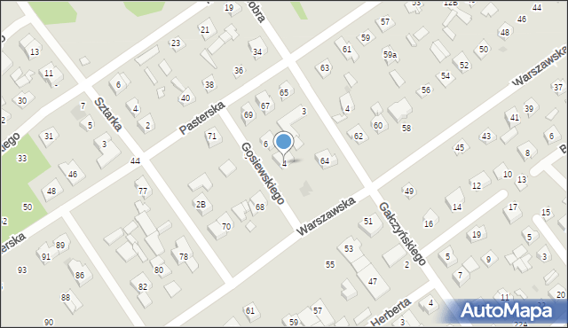 Ostrów Mazowiecka, Gosiewskiego Henryka, 4, mapa Ostrów Mazowiecka