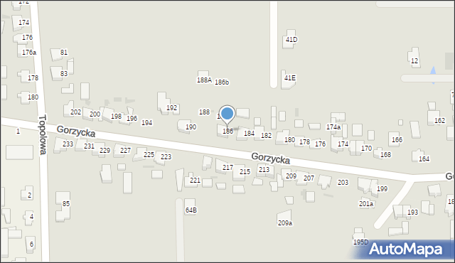 Ostrów Wielkopolski, Gorzycka, 186, mapa Ostrów Wielkopolski