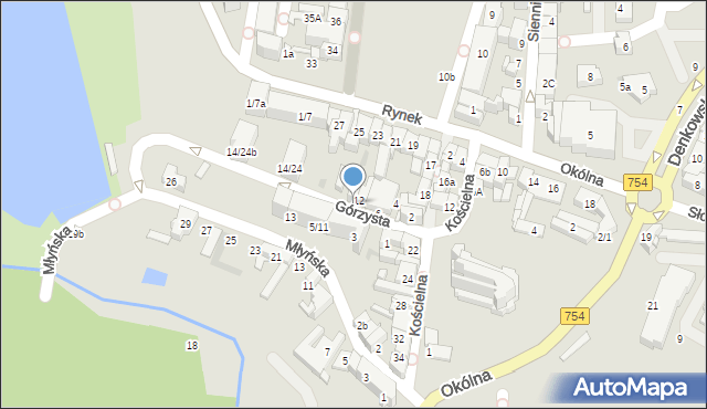 Ostrowiec Świętokrzyski, Górzysta, 12a, mapa Ostrowiec Świętokrzyski