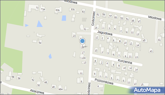 Ostrowiec Świętokrzyski, Gościniec, 19, mapa Ostrowiec Świętokrzyski