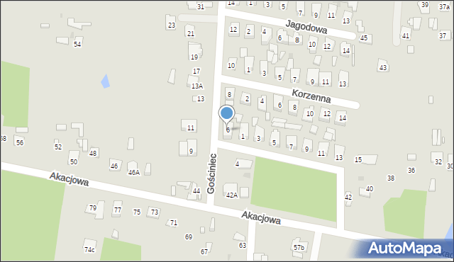 Ostrowiec Świętokrzyski, Gościniec, 6, mapa Ostrowiec Świętokrzyski