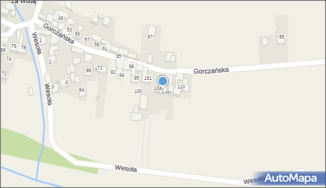 Ostrowsko, Gorczańska, 108, mapa Ostrowsko