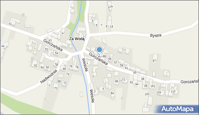 Ostrowsko, Gorczańska, 51, mapa Ostrowsko