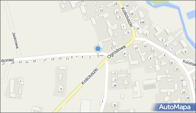 Ostrowy nad Okszą, Gościniec, 1, mapa Ostrowy nad Okszą