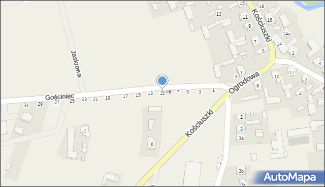 Ostrowy nad Okszą, Gościniec, 11, mapa Ostrowy nad Okszą