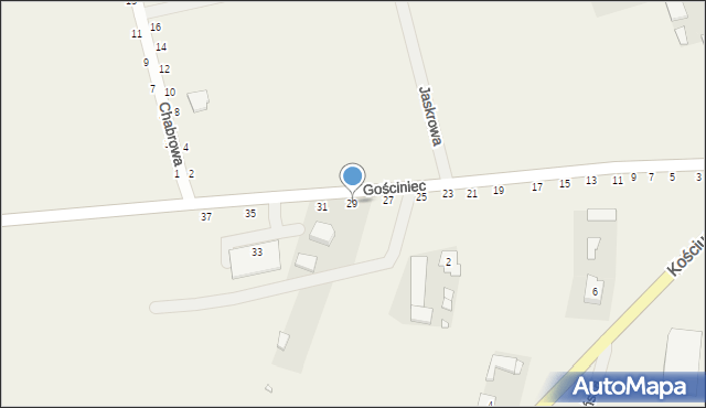 Ostrowy nad Okszą, Gościniec, 29, mapa Ostrowy nad Okszą