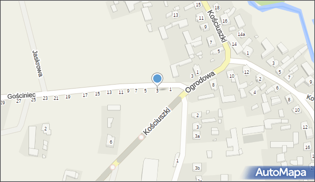 Ostrowy nad Okszą, Gościniec, 3, mapa Ostrowy nad Okszą