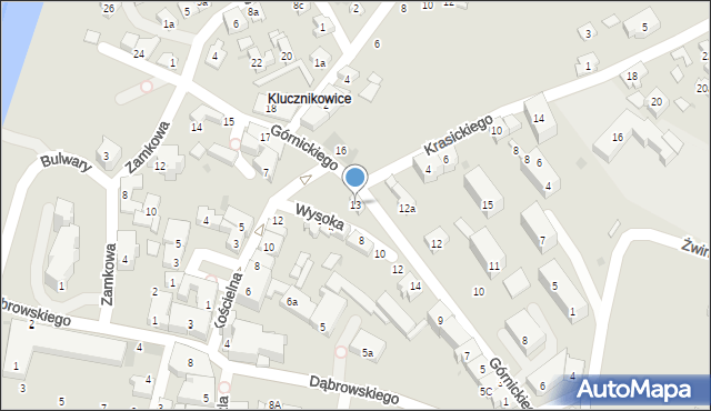 Oświęcim, Górnickiego Łukasza, 13, mapa Oświęcimia