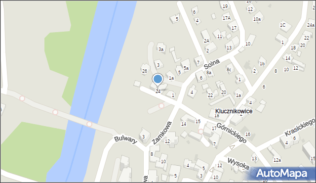 Oświęcim, Górnickiego Łukasza, 24, mapa Oświęcimia