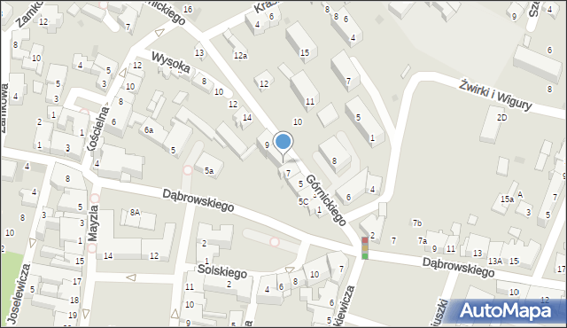 Oświęcim, Górnickiego Łukasza, 7a, mapa Oświęcimia