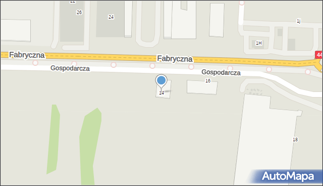 Oświęcim, Gospodarcza, 14, mapa Oświęcimia