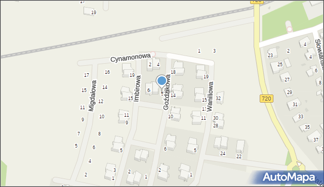 Otrębusy, Goździkowa, 5, mapa Otrębusy