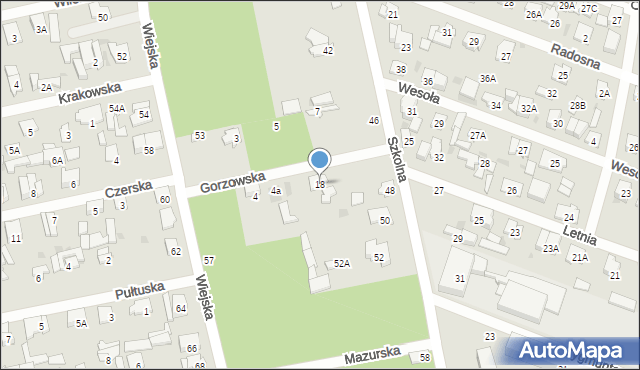 Otwock, Gorzowska, 18, mapa Otwock